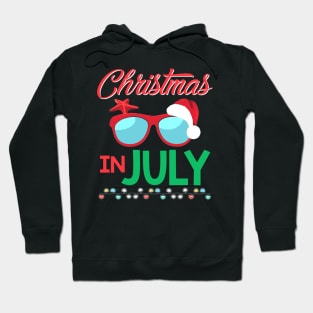 Christmas in July Santa Hat Sunglasses Summer Gifts Hoodie